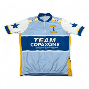 Cycling Jersey Adult EXTRA LARGE Blue White Yellow Team Copaxone Bike Race